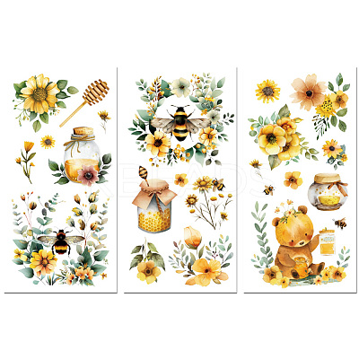 3 Sheets 3 Styles PVC Waterproof Decorative Stickers DIY-WH0404-111-1