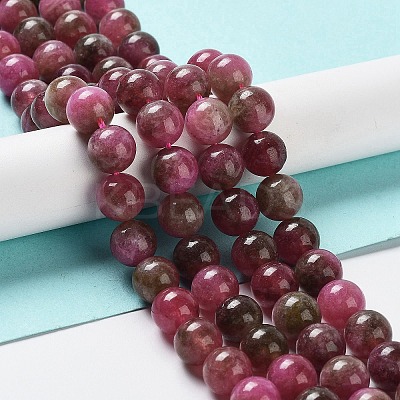 Natural Jade Imitation Watermelon Tourmaline Beads Strands G-NH0006-A01-03-1-1