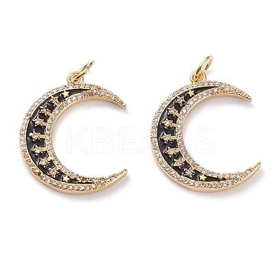Brass Micro Pave Clear Cubic Zirconia Pendants KK-C100-20G-1