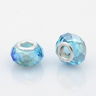 AB Color Plated Glass European Beads LS-GPDL-J026-AB04-1