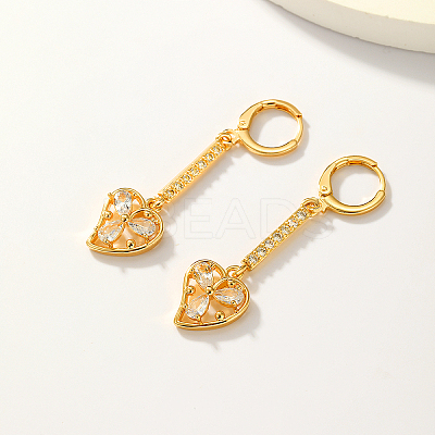 Fashionable Classic Brass Heart Tassel Hoop Earrings IX7410-1