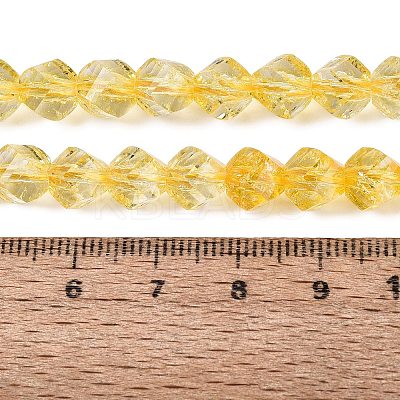 Crackle Transparent Glass Beads Strands GLAA-N068-02A-10-1