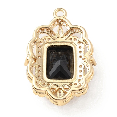 Brass with K9 Glass & Rhinestone Pendants KK-C024-07KCG-02-1