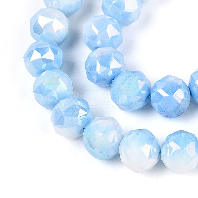Anti-Tarnish Electroplate Glass Beads Strands X-GLAA-N010-10mm-06-1