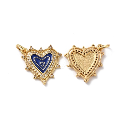 Rack Plating Brass Micro Pave Clear Cubic Zirconia Charms KK-D074-04G-06-1