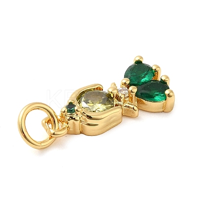 Rack Plating Brass with Cubic Zirconia Pendants KK-Q784-10G-02-1