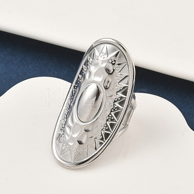 304 Stainless Steel Open Cuff Rings for Women RJEW-A079-07C-P-1