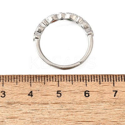Adjustable Brass Micro Pave Cubic Zirconia Finger Rings for Women RJEW-H247-15P-1