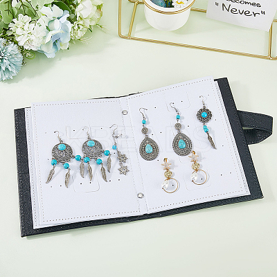 Portable PU Leather Earring Display Book EDIS-CL0001-02B-1