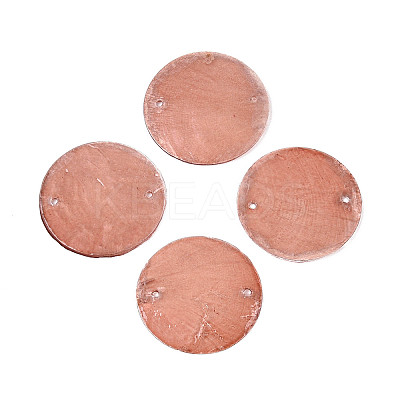 Spray Painted Natural Capiz Shell Disc Links Connector Charms SSHEL-T017-32E-1