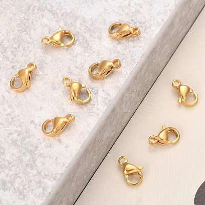 201 Stainless Steel Lobster Claw Clasps X-STAS-T040-PJ212-9-1