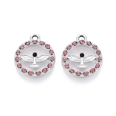 Rack Plating Alloy Rhinestone Pendants PALLOY-T091-22B-G-1-1