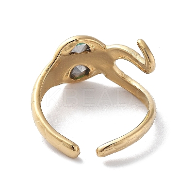 304 Stainless Steel Open Cuff Rings for Women RJEW-M020-06G-07-1