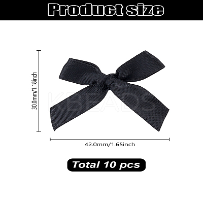 10Pcs Bowknot Polyester Alligator Hair Clips AJEW-LP0008-08B-1