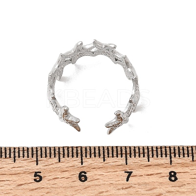 304 Stainless Steel Open Cuff Rings RJEW-K313-18P-1