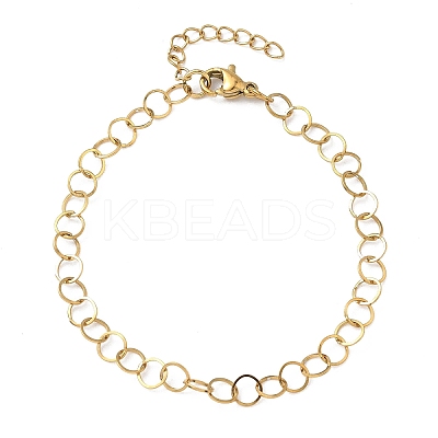 304 Stainless Steel Rolo Chains Bracelets for Women BJEW-U043-02G-1