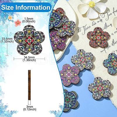30Pcs 5 Colors Printed Natural Basswood Pendants WOOD-CJ0001-86-1