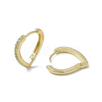 Clear Cubic Zirconia Teardrop Hoop Earrings EJEW-F294-13G-1