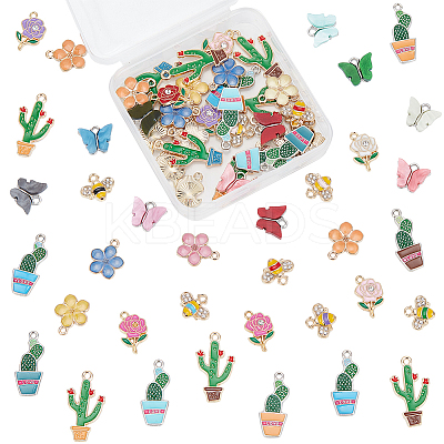 72Pcs 6 Style Alloy Pendants ENAM-NB0002-07-1