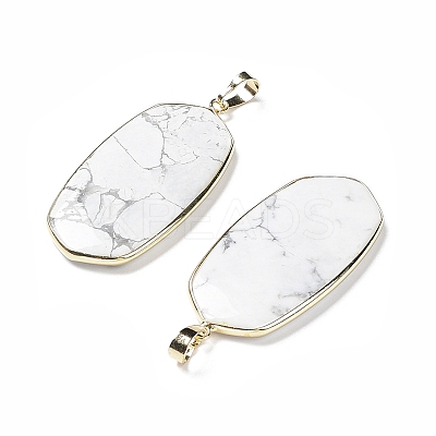Natural Howlite Pendants G-K338-05C-1