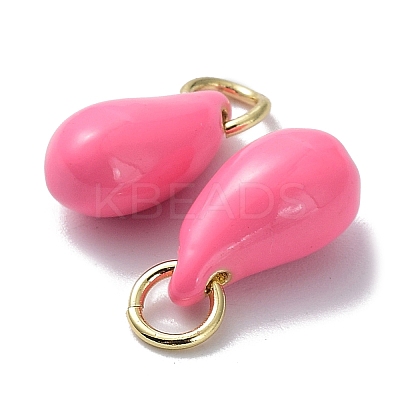 Brass Enamel Charms KK-R148-07G-03-1