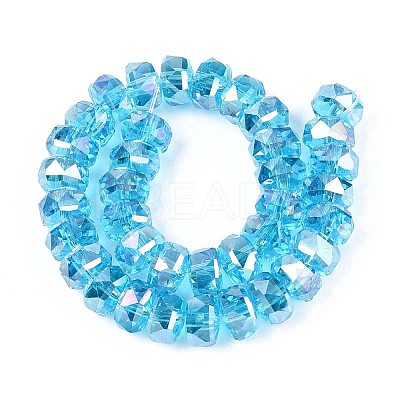 Electroplate Transparent Glass Beads Strands EGLA-N022-04A-D09-1
