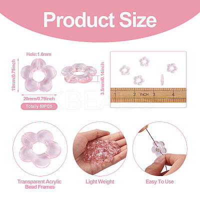 Transparent Acrylic Bead Frames X-TACR-S154-29B-47-1