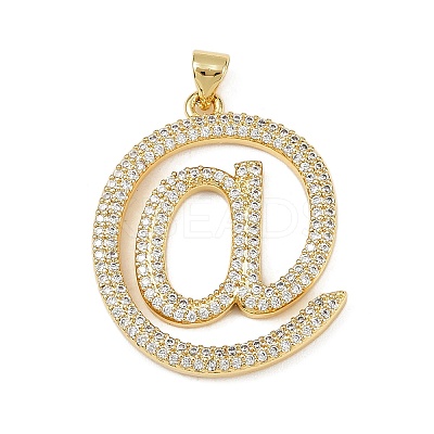 Brass Micro Pave Cubic Zirconia Pendants KK-S526-13G-C-1