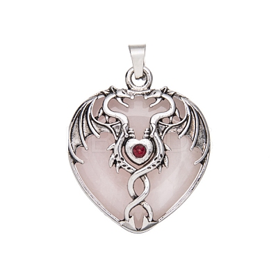 Natural Rose Quartz Pendants PW-WG50940-03-1