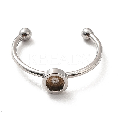 Non-Tarnish 304 Stainless Steel Cuff Ring Findings STAS-E044-04P-1