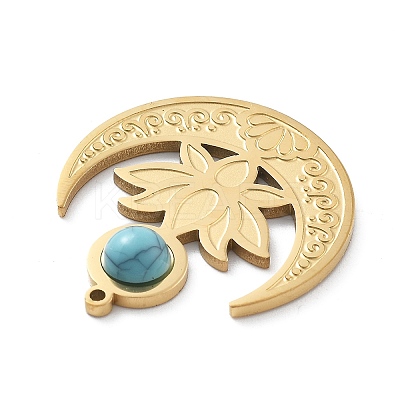 Synthetic Turquoise Pendants STAS-I327-18G-1