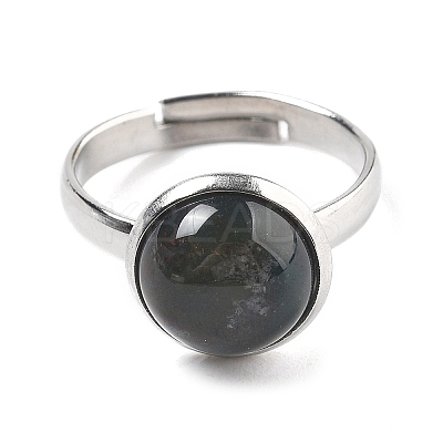 Half Round Natural Indian Agate Finger Rings RJEW-M062-01P-38-1