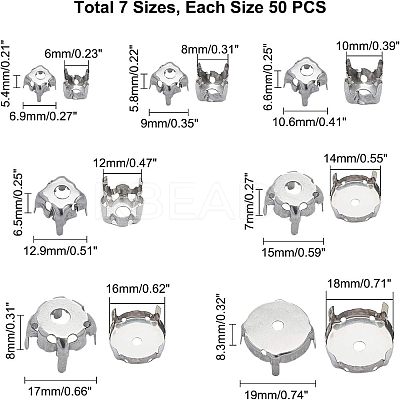 Stainless Steel Sew on Prong Settings STAS-UN0008-48P-1