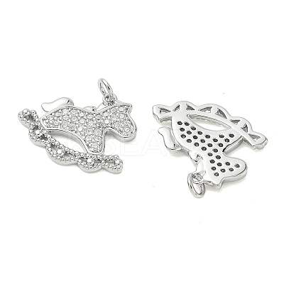 SHEGRACE Brass Micro Pave Cubic Zirconia Pendants XGRQ3D505-495P-1