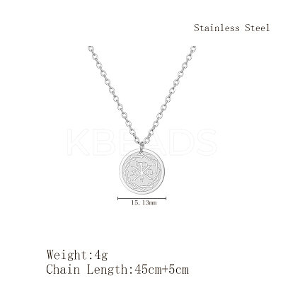 Fashionable 304 Stainless Steel Viking Pirate Symbol Pendant Necklaces for Daily Wear DQ8067-1