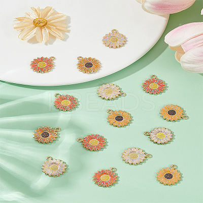 15Pcs 3 Colors Alloy Enamel Pendants FIND-LP0002-29-1