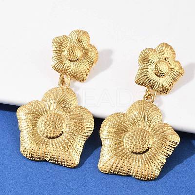 304 Stainless Steel Dangle Stud Earrings EJEW-G423-14G-1