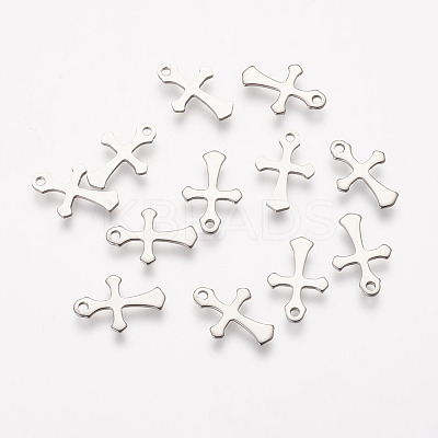 Tarnish Resistant 201 Stainless Steel Tiny Cross Charms STAS-P121-13-1