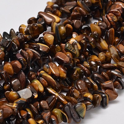 Natural Yellow Tiger Eye Chip Bead Strands LS-G-L444-01-1