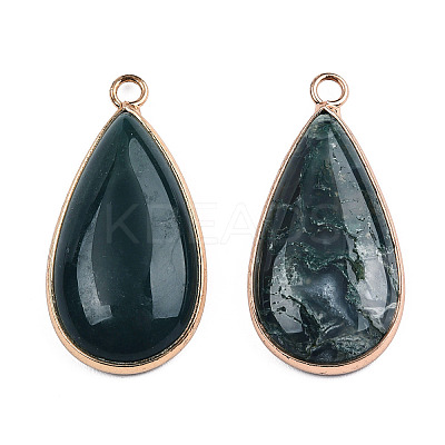 Natural Moss Agate Pendants X-G-S344-51B-1