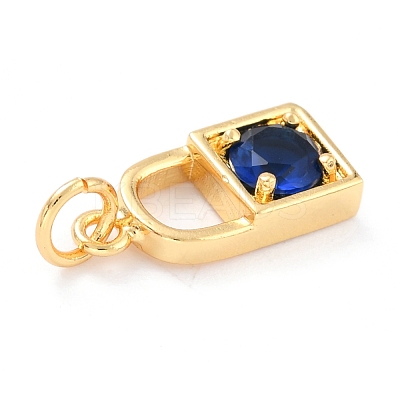 Real 18K Gold Plated Brass Micro Pave Cubic Zirconia Charms ZIRC-L100-080G-1