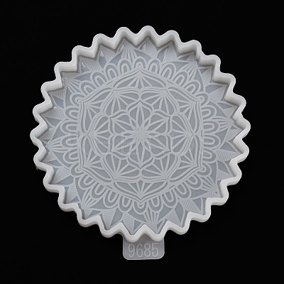 Mandala Flower Coaster DIY Silicone Mold DIY-K072-05A-1