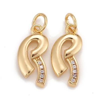 Rack Plating Eco-friendly Brass Micro Pave Clear Cubic Zirconia Pendants KK-D072-01G-R-NR-1