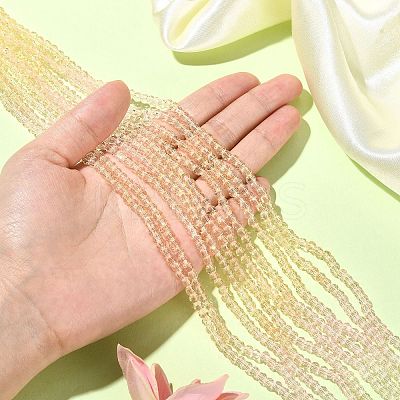 10 Strands Transparent Gradient Color Glass Beads Strands GLAA-CJ0002-09C-1
