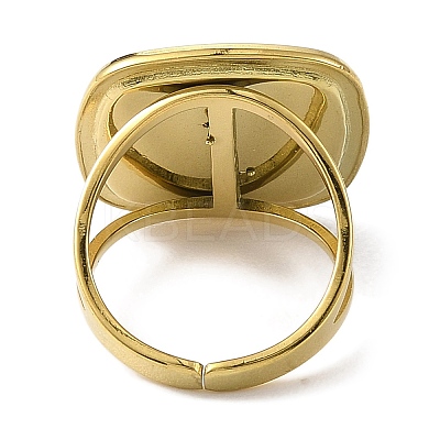 304 Stainless Steel Enamel Open Cuff Rings for Women RJEW-F166-23G-01-1