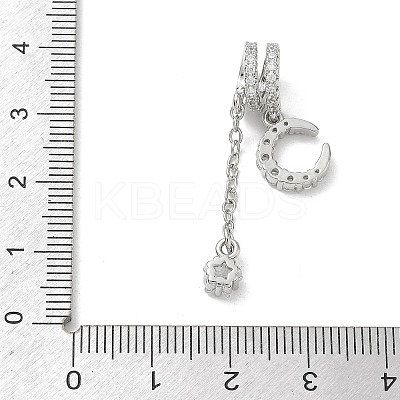 Brass Micro Pave Clear Cubic Zirconia Pendants CU-CBA9FFD-02C-1