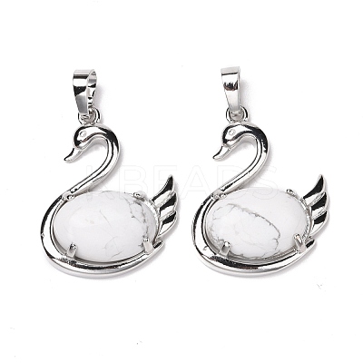 Natural Howlite Pendants G-M385-04P-H-1
