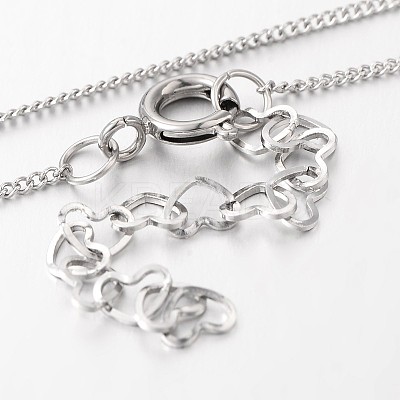304 Stainless Steel Shell Pearl Beaded Pendant Necklaces NJEW-JN01306-1