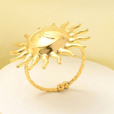 304 Stainless Steel Open Cuff Ring for Women LS-RJEW-B109-03G-04-1