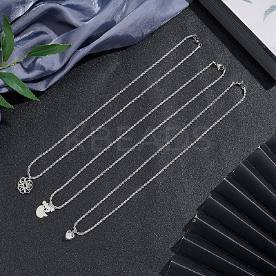 Valentines Day Gift for Husband 304 Stainless Steel Necklaces Unisex Rope Chain Necklaces NJEW-UN0001-23P-1